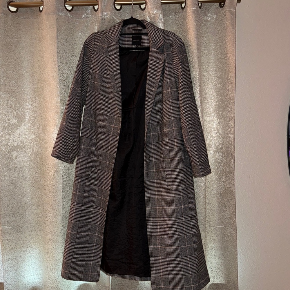New Look Black and White Trench Coat